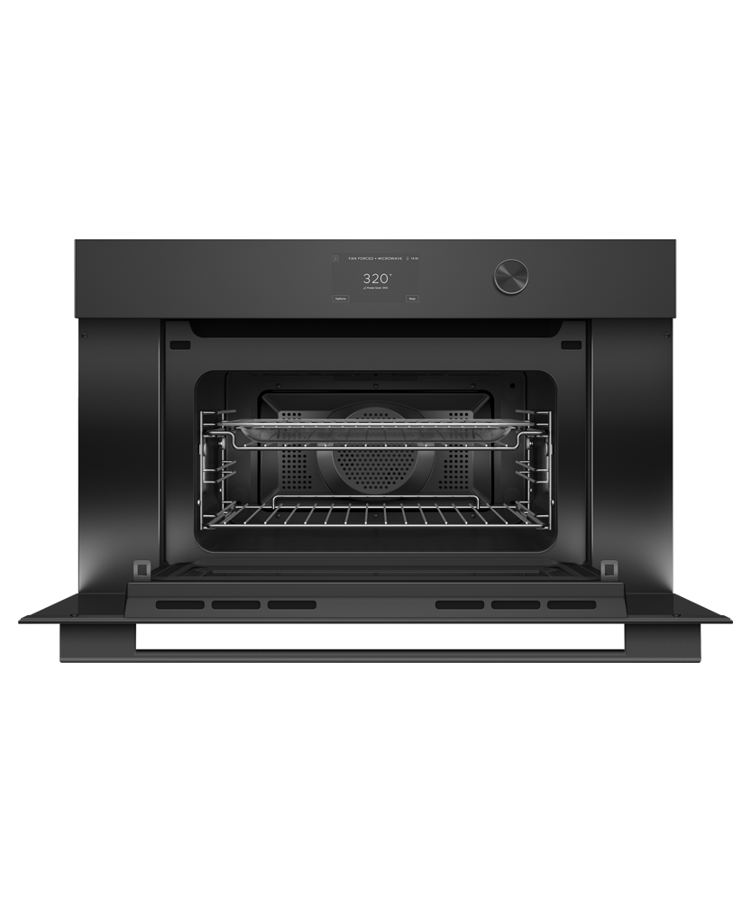 Fisher & Paykel OM30NCTDB3 Convection-Speed Oven Black Glass - Front View Alternate