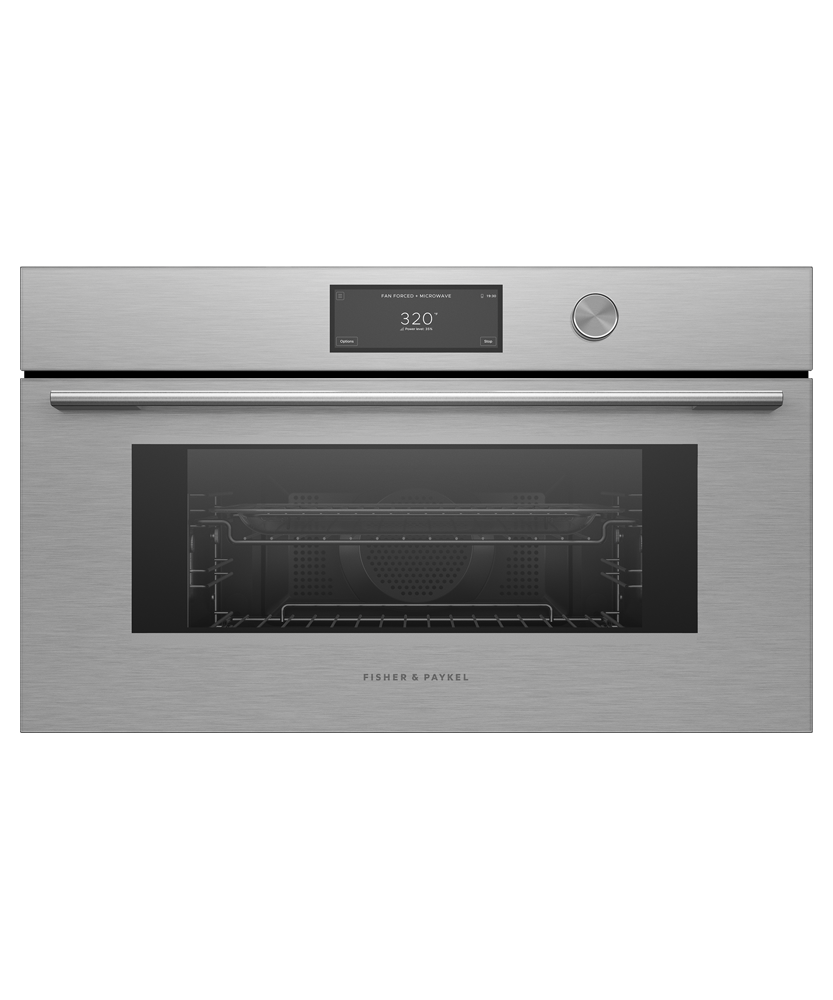 Fisher & Paykel OM30NCUDX3 30-inch Contemporary Compact Convection-Speed Oven - Front View
