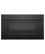 Fisher & Paykel OM30NMUB3 30-inch Minimal Compact Convection-Speed Oven Black Glass - Front View