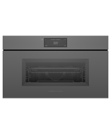 Fisher & Paykel OM30NMUNG3 30 inch Minimal Handleless Compact Convection-Speed Oven, Grey Glass - front view