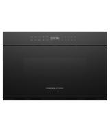 Fisher & Paykel 24 inch Series 7 Contemporary Microwave Drawer in black glass, front view
