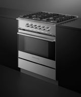 Fisher & Paykel OR30SDG4X1 range in kitchen, cooktop detail
