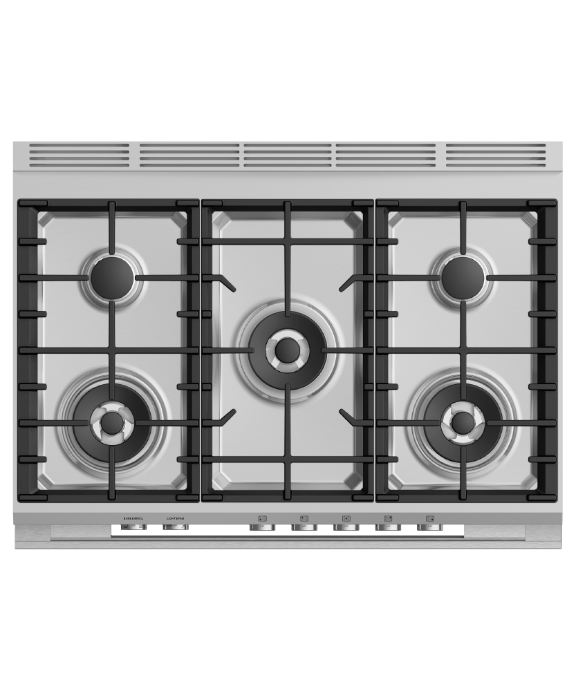 Fisher & Paykel OR36SDG4X1 36 inch Contemporary Gas Range - angled studio view