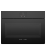Fisher & Paykel OS24NMTNB1 24-inch Minimal Handleless Compact Combi-Steam Oven, Black Glass - Front View