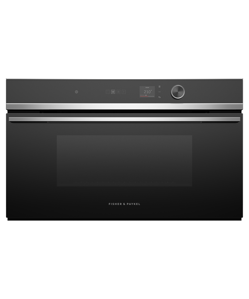Fisher & Paykel OS30NDLX1 30 inch Contemporary Compact Combi-Steam Oven, Stainless Steel - front view