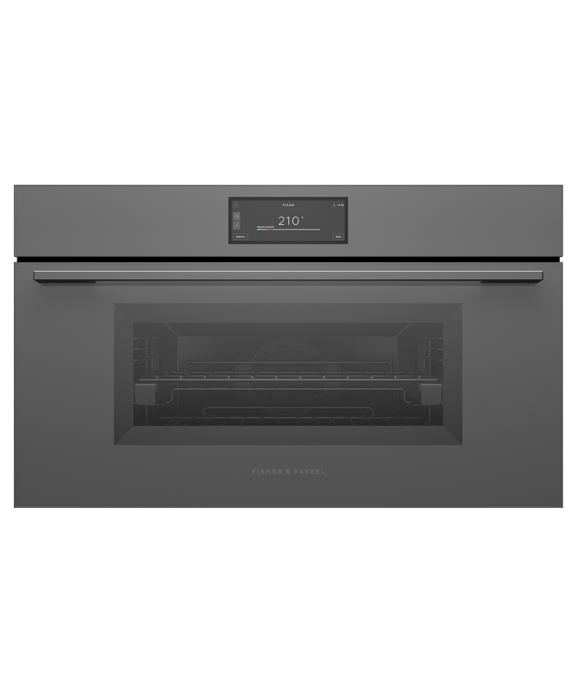 Fisher & Paykel OS30NMUG3 30-inch Minimal Compact Combi-Steam Oven Grey Glass - Front View