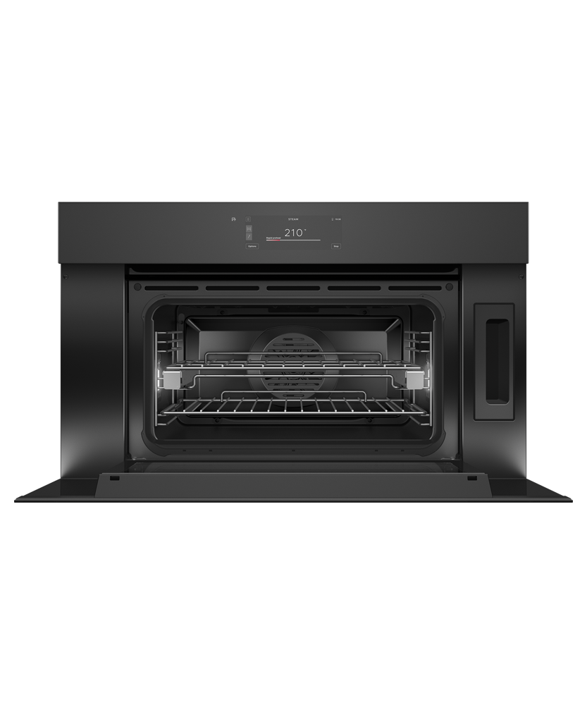 Fisher & Paykel OS30NMUNB3 Combi-Steam Oven Black Glass - Front View Alternate