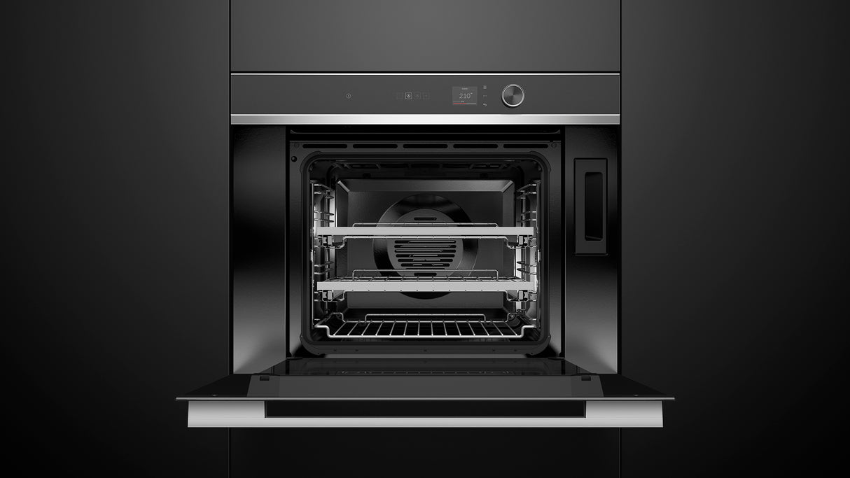 Fisher & Paykel OS30SDLX1 Contemporary Combi-Steam Oven installed, angled kitchen view