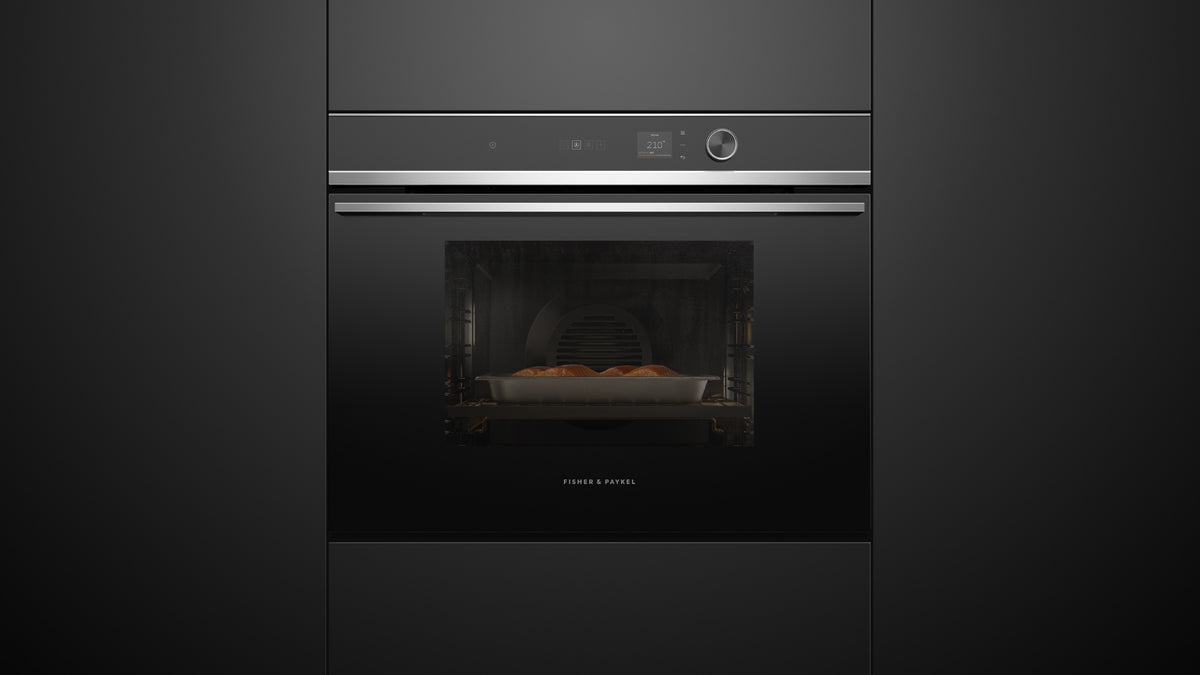 Fisher & Paykel OS30SDLX1 Contemporary Combi-Steam Oven with salmon dish