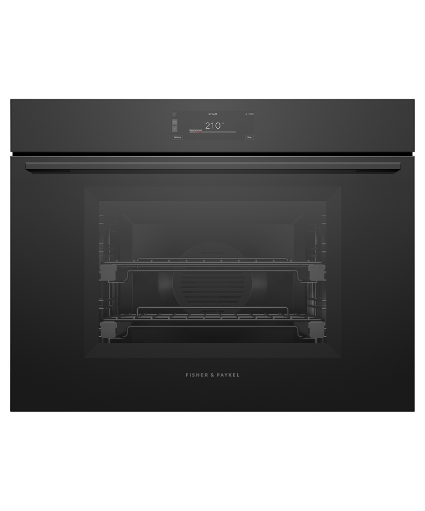 Fisher & Paykel OS30SMUB3 30-inch Minimal Combi-Steam Oven Black Glass - Front View