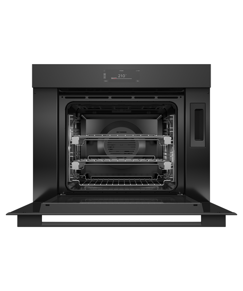 Fisher & Paykel OS30SMUB3 Combi-Steam Oven Black Glass - Front View Alternate