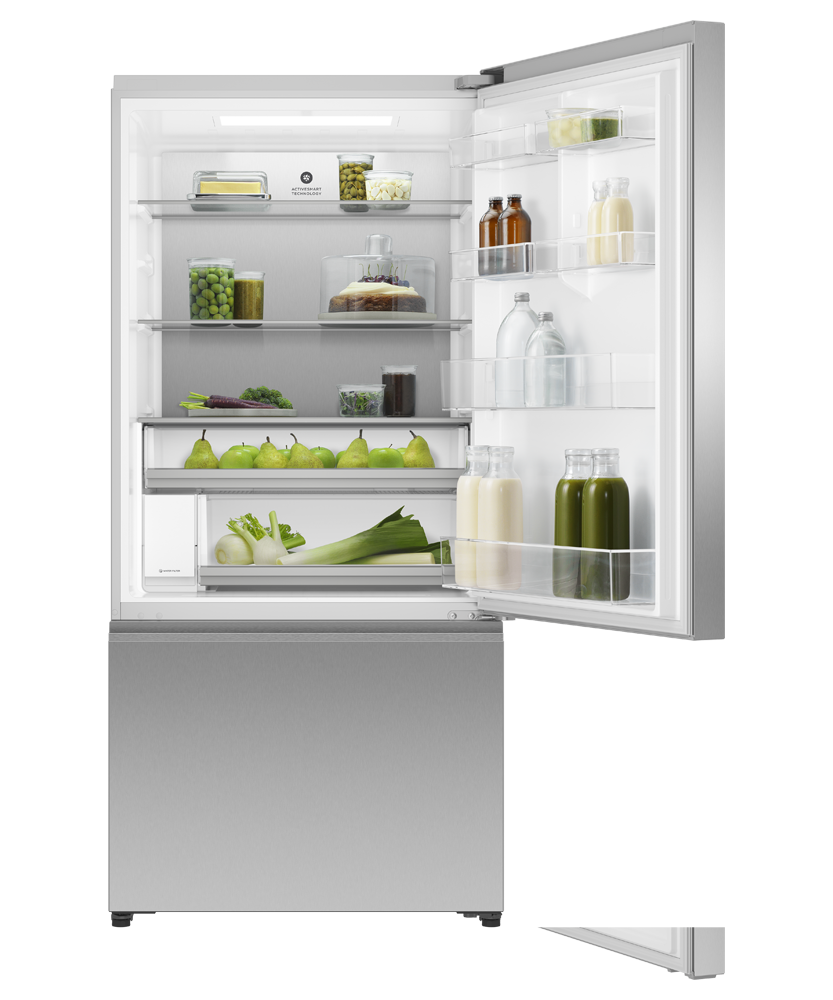 Fisher & Paykel RF178WRNJX1 refrigerator open door studio view