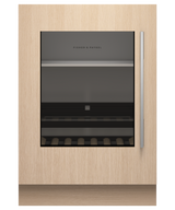 Fisher & Paykel RS2435SBLT1 24" Series 9 Integrated Beverage Center, 4.6 cu. ft., Panel Ready Glass Door, Left Hinge (Reversible Door) - Front View