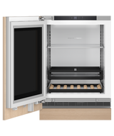 Fisher & Paykel RS2435SBLT1 24" Series 9 Integrated Beverage Center, 4.6 cu. ft., Panel Ready Glass Door, Left Hinge (Reversible Door) - Angle View