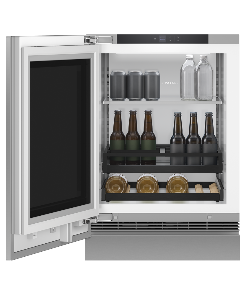 Fisher & Paykel RS2435SBLT1 24" Series 9 Integrated Beverage Center, 4.6 cu. ft., Panel Ready Glass Door, Left Hinge (Reversible Door) - Detail View