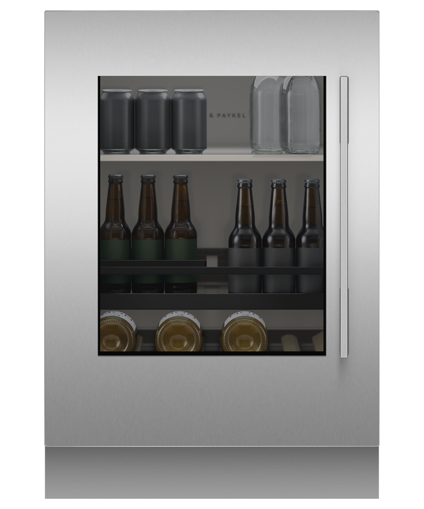 Fisher & Paykel RS2435SBLT1 24" Series 9 Integrated Beverage Center, 4.6 cu. ft., Panel Ready Glass Door, Left Hinge (Reversible Door) - Detail View