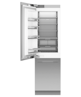Fisher & Paykel RS2484WLUE1 24" Series 11 Integrated Column Refrigerator Freezer, Ice & Water, Panel Ready, Left Hinge - Angle View