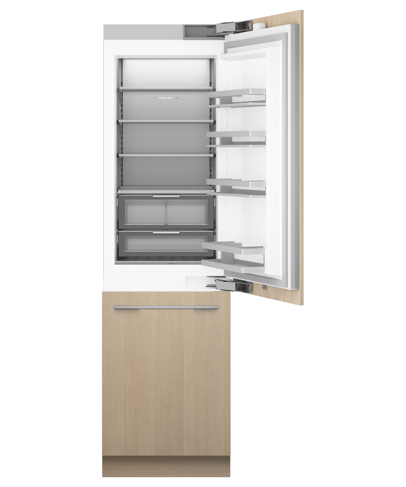 Fisher & Paykel RS2484WRUE1 24" Series 11 Integrated Column Refrigerator Freezer, Ice & Water, Panel Ready, Right Hinge - Angle View