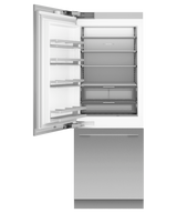Fisher & Paykel RS3084WLUE1 30" Series 11 Integrated Column Refrigerator Freezer, Ice & Water, Panel Ready, Left Hinge - Angle View
