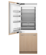 Fisher & Paykel RS3084WLUE1 30" Series 11 Integrated Column Refrigerator Freezer, Ice & Water, Panel Ready, Left Hinge - Angle View