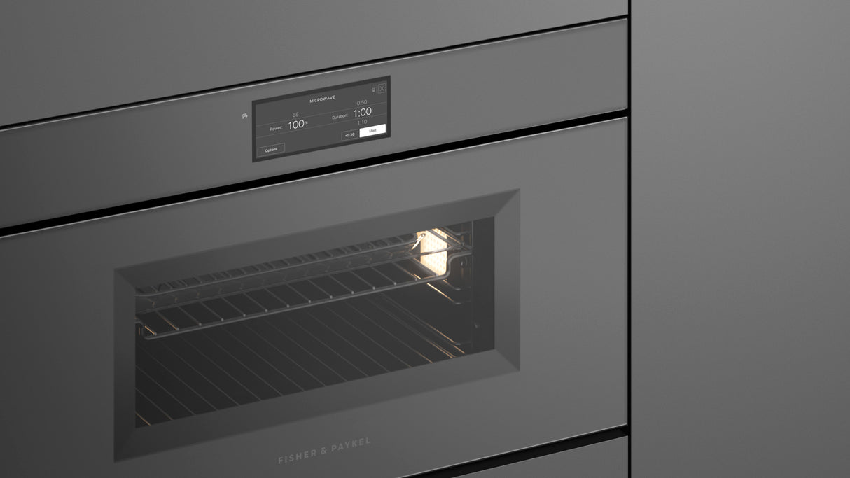 Fisher & Paykel OM30NMUNG3 Minimal Handleless Compact Convection-Speed Oven with Quickstart touchscreen UI
