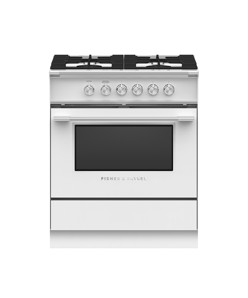 Fisher & Paykel OR30SCG4W1 range with matching kickstrip accessory