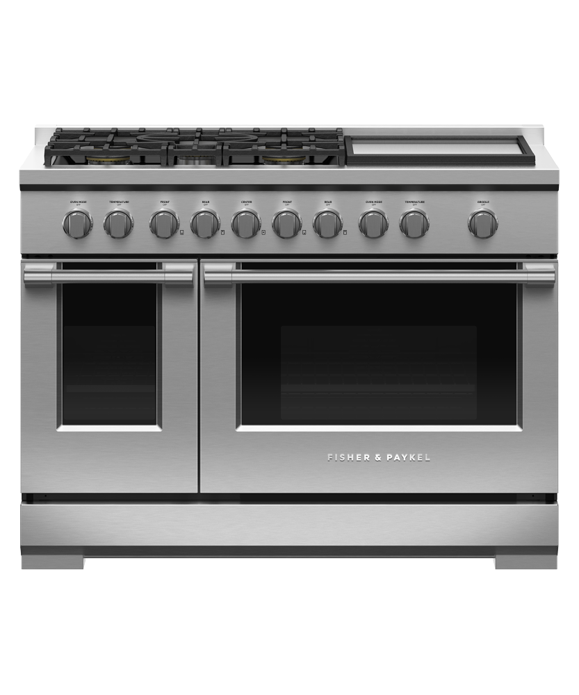 Fisher & Paykel RGV3-485GD-L 48-inch Professional Gas Range with Griddle, LPG - Front View