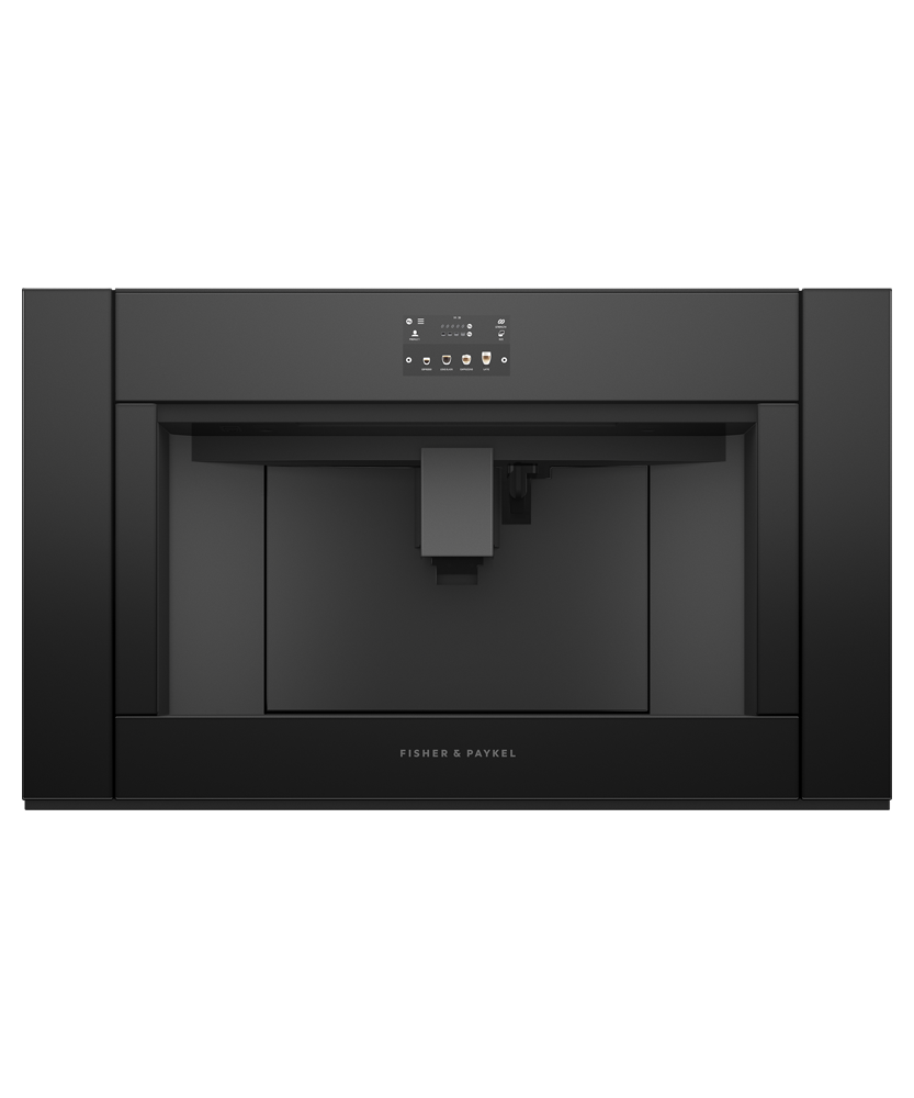 Fisher & Paykel EB30MSB3 30-inch Minimal Built-In Coffee Maker Black Glass - Front View