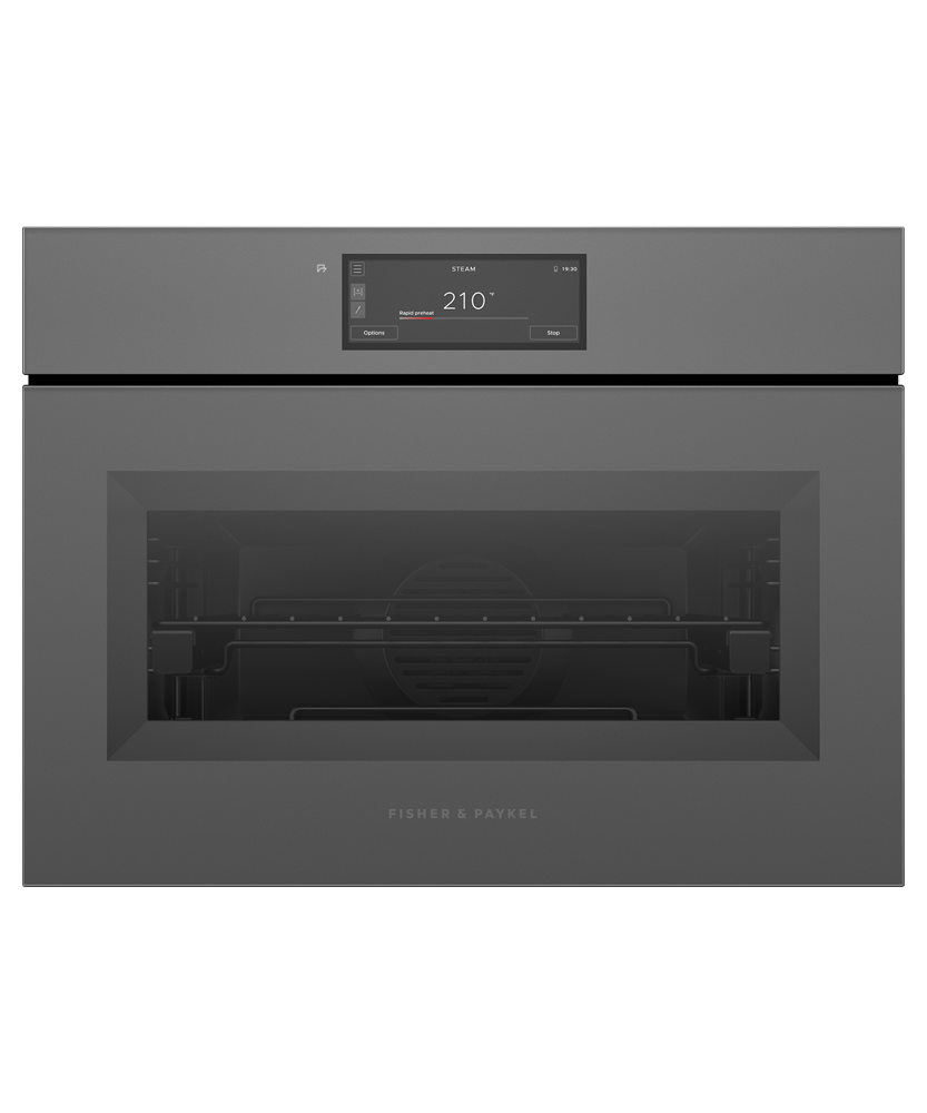 Fisher & Paykel OS24NAMHUNG5 24-inch Minimal Handleless Compact Combi-Steam Oven - Front View