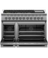 Fisher & Paykel RGV3-486GD-N 48-inch Professional 6 Burner Gas Range with Griddle - Angle View