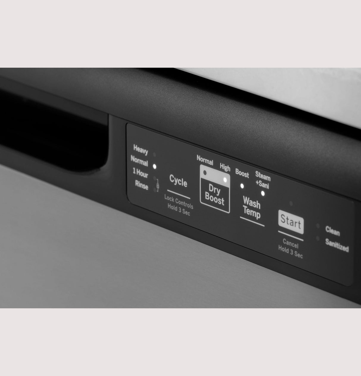 GE GDF535PGRWW - 24 in. Front Control Flush-Mount Dishwasher with 55 dBa Sound Level, Dry Boost & Pocket Handle - White