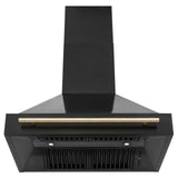 ZLINE 36 in. Autograph Edition Black Stainless Steel Range Hood with Handle (BS655Z-36) [Color: Gold] - (BS655Z36G)