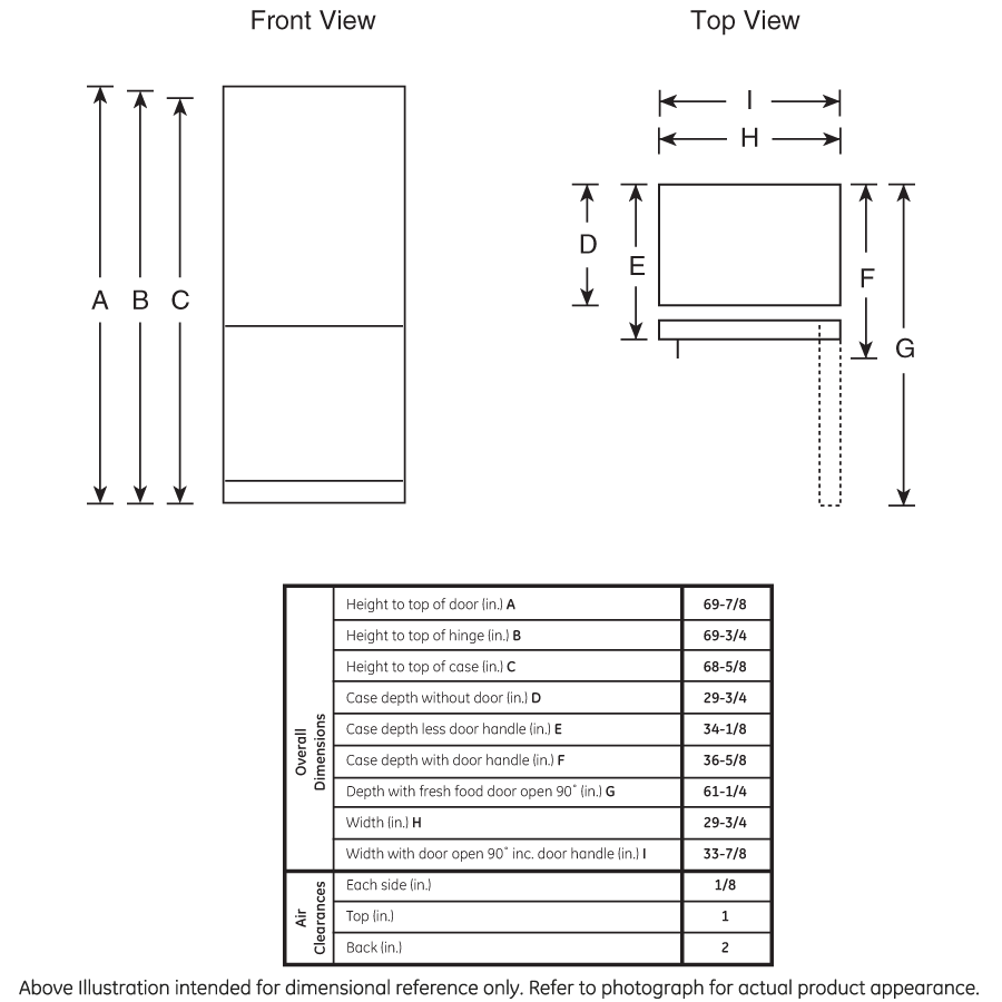 GE(R) ENERGY STAR(R) 21.0 Cu. Ft. Bottom-Freezer Refrigerator Fingerprint Resistant Stainless- (GDE21EYKFS)
