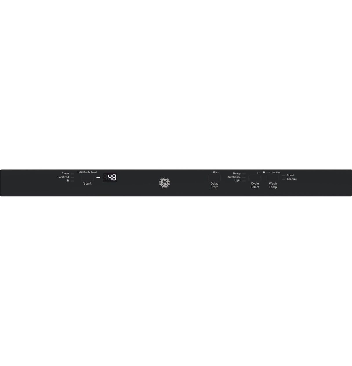 GE GDT226SGLBB - 24 in. Top Control Flush-Mount Dishwasher with 51 dBa Sound Level & Condensate Dry, Stainless Steel Interior Dishwasher with Sanitize Cycle - Black