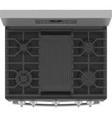 GE Profile(TM) 30" Free-Standing Gas Double Oven Convection Fingerprint Resistant Range with No Preheat Air Fry - (PGB965YPFS)