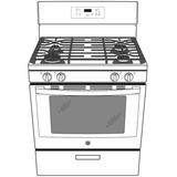 GE JGBS61DPWW - 30 in. 4.8 cu. ft. Gas Range with 4 Sealed Burners - White
