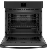 GE(R) 30" Smart Built-In Self-Clean Convection Single Wall Oven with Never Scrub Racks - (JTS5000DNBB)