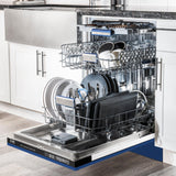 ZLINE 24" Tallac Series 3rd Rack Dishwasher with Traditional Handle, 51dBa (DWV-24) [Color: Blue Matte] - (DWVBM24)