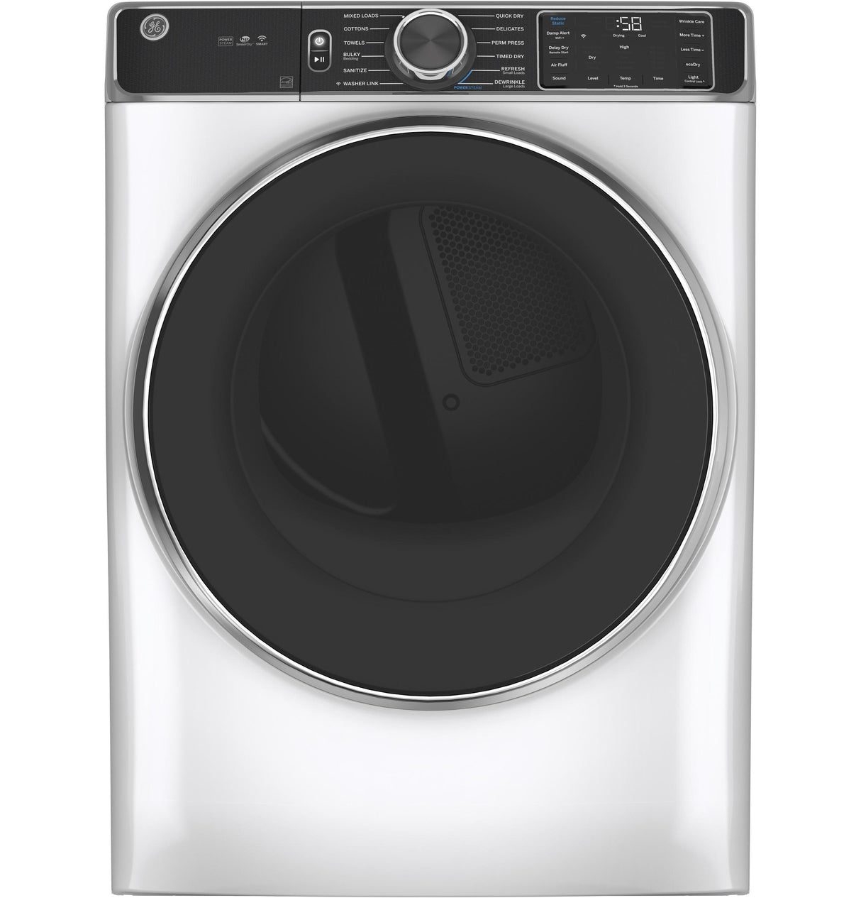 GE(R) ENERGY STAR(R) 7.8 cu. ft. Capacity Smart Front Load Gas Dryer with Steam and Sanitize Cycle - (GFD85GSSNWW)