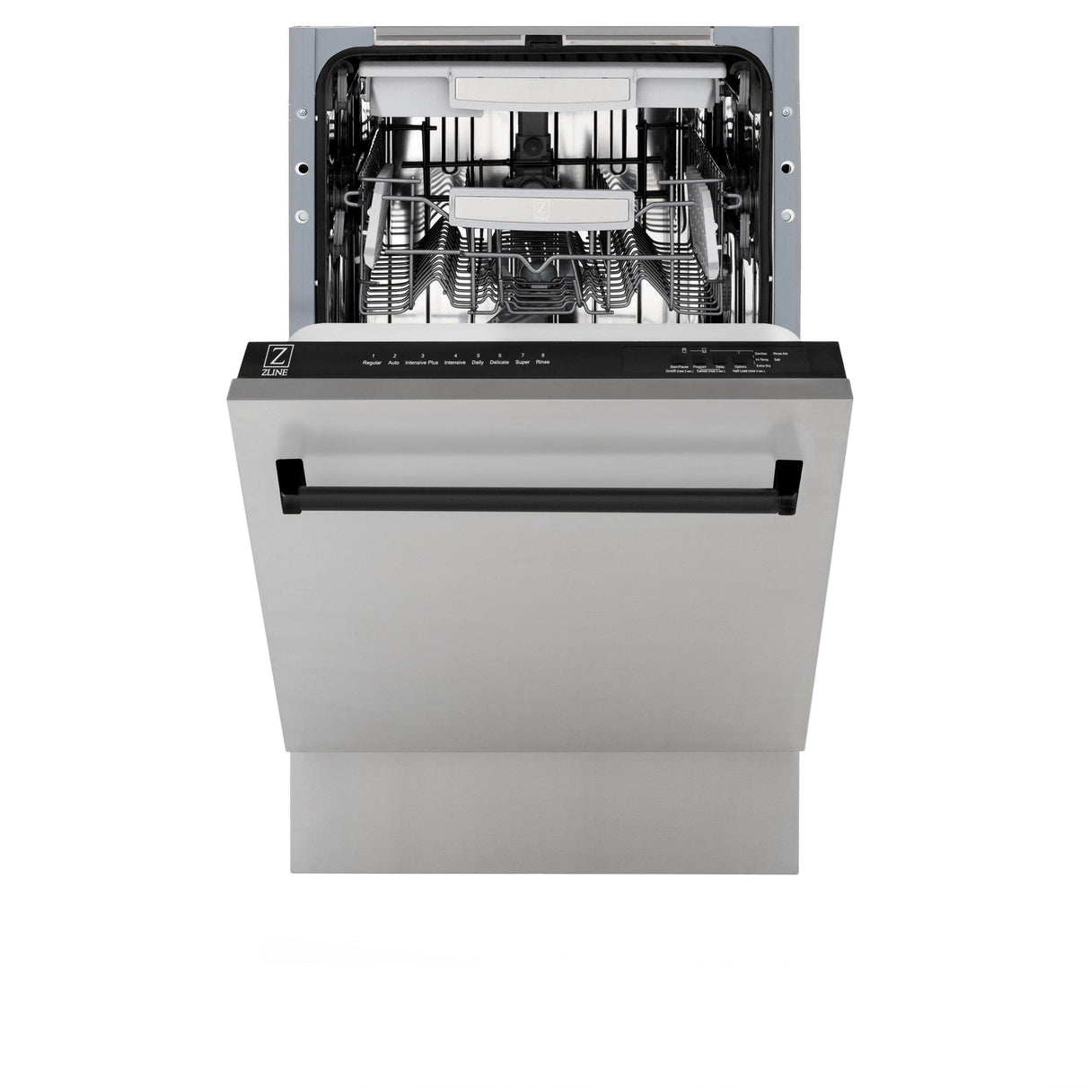 ZLINE Autograph Edition 18' Compact 3rd Rack Top Control Dishwasher in Stainless Steel with Accent Handle, 51dBa (DWVZ-304-18) [Color: Matte Black] - (DWVZ30418MB)