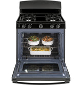 GE JGBS30DEKBB - 30 in. 4.8 cu. ft. Gas Range with 4 Sealed Burners - Black