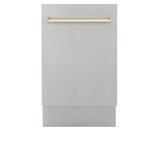 ZLINE Autograph Edition 18' Compact 3rd Rack Top Control Dishwasher in Stainless Steel with Accent Handle, 51dBa (DWVZ-304-18) [Color: Gold] - (DWVZ30418G)