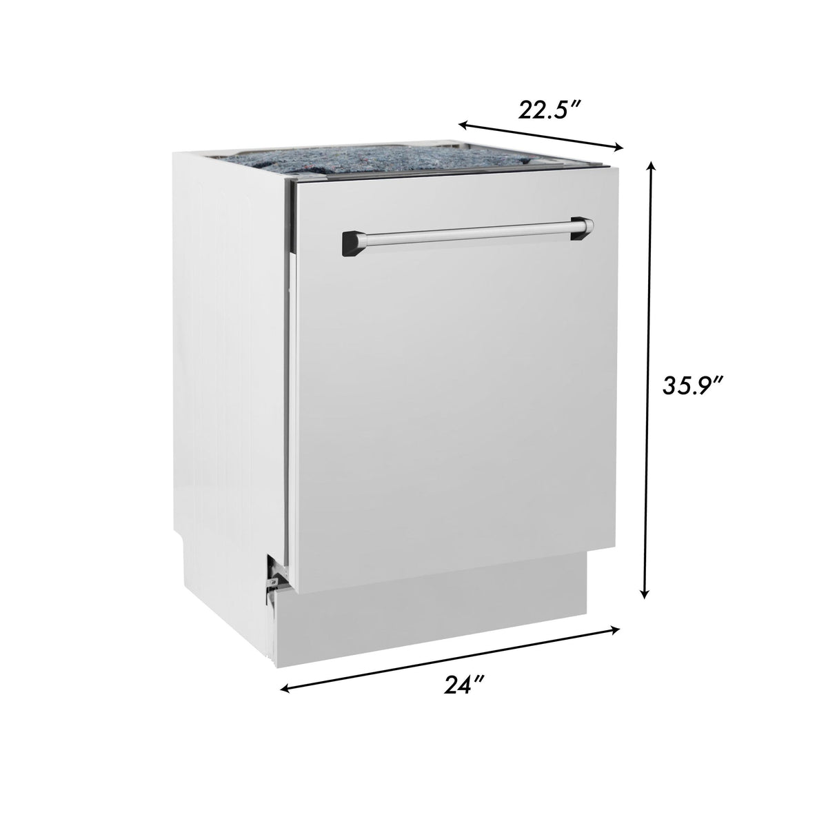 ZLINE 24" Tallac Series 3rd Rack Dishwasher with Traditional Handle, 51dBa (DWV-24) [Color: 304 Stainless] - (DWV30424)