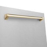 ZLINE Autograph Edition 24" 3rd Rack Top Touch Control Tall Tub Dishwasher in DuraSnow Stainless Steel with Accent Handle, 45dBa (DWMTZ-SN-24) [Color: Gold] - (DWMTZSN24G)