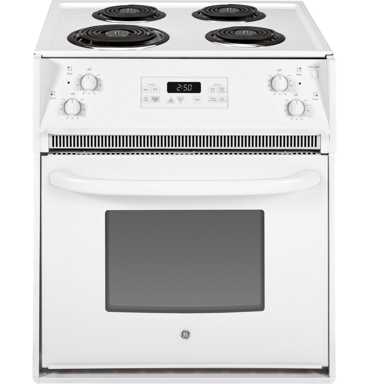 GE JM250DTWW - 27 in. 3 cu. ft. Drop-In Electric Range with Coil Burners - White