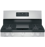 GE JGBS66REKSS - 30 in. 5 cu. ft. Gas Range with 5 Sealed Burners & Griddle - Stainless Steel