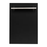 ZLINE 18 in. Compact Top Control Dishwasher with Stainless Steel Tub and Modern Style Handle, 52 dBa (DW-18) [Color: Black Matte] - (DWBLMH18)
