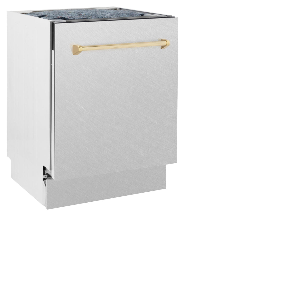 ZLINE Autograph Edition 24" 3rd Rack Top Control Tall Tub Dishwasher in DuraSnow Stainless Steel with Accent Handle, 51dBa (DWVZ-SN-24) [Color: Gold] - (DWVZSN24G)