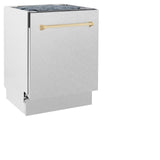 ZLINE Autograph Edition 24" 3rd Rack Top Control Tall Tub Dishwasher in DuraSnow Stainless Steel with Accent Handle, 51dBa (DWVZ-SN-24) [Color: Gold] - (DWVZSN24G)