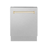 ZLINE Autograph Edition 24" 3rd Rack Top Control Tall Tub Dishwasher in DuraSnow Stainless Steel with Accent Handle, 51dBa (DWVZ-SN-24) [Color: Gold] - (DWVZSN24G)